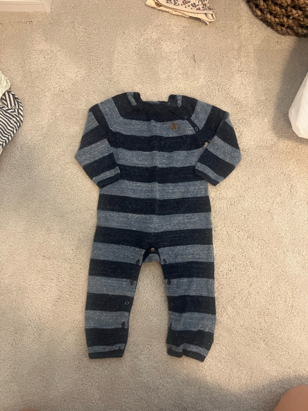 Gap Striped Knit Baby One-Piece